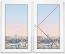 Двухстворчатое окно Rehau Delight Decor 1200x600 - фото - 1