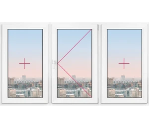 Трехстворчатое окно Rehau Delight Decor 2800x2800 - фото - 1