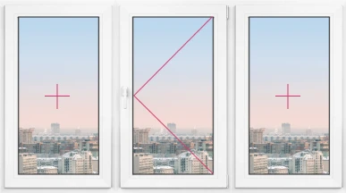 Трехстворчатое окно Rehau Brillant 2020x1080 - фото - 1