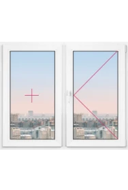 Двухстворчатое окно Rehau Intellio 80 1000x1000 - фото - 1