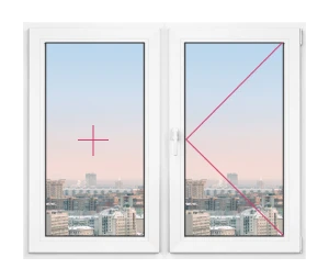 Двустворчатое окно Rehau Blitz 1150x1150 - фото - 1