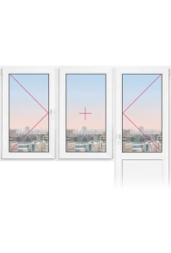 Балконный блок Rehau Grazio 2100x2100 - фото - 1